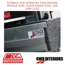 OUTBACK 4WD INTERIORS TWIN DRAWER MODULE DUAL FLOOR RODEO DUAL CAB 1988-11/02
